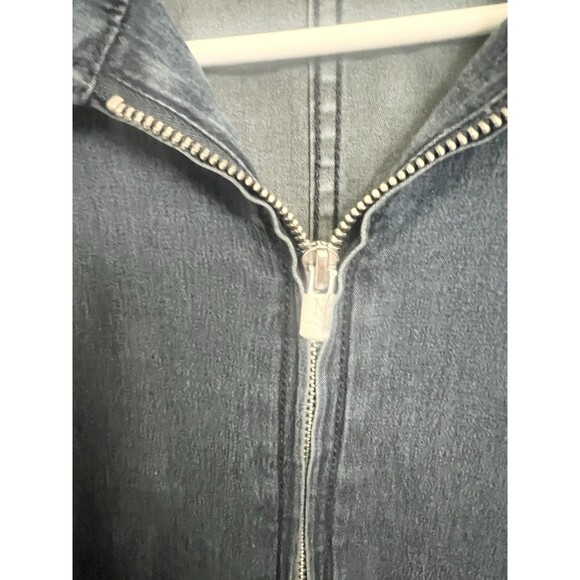 Candace Cameron Bure Tencel Denim Jumpsuit Dark Rinse Large Wide Leg New Tie QVC - Picture 5 of 9